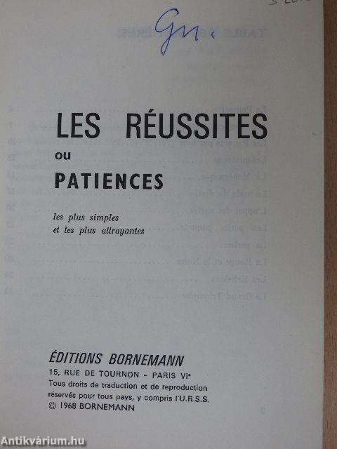 Les Réussites ou Patiences