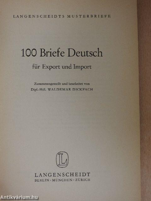 100 Briefe Deutsch für Export und Import