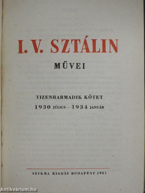 I. V. Sztálin művei 13.