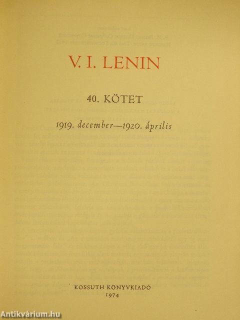 V. I. Lenin összes művei 40.