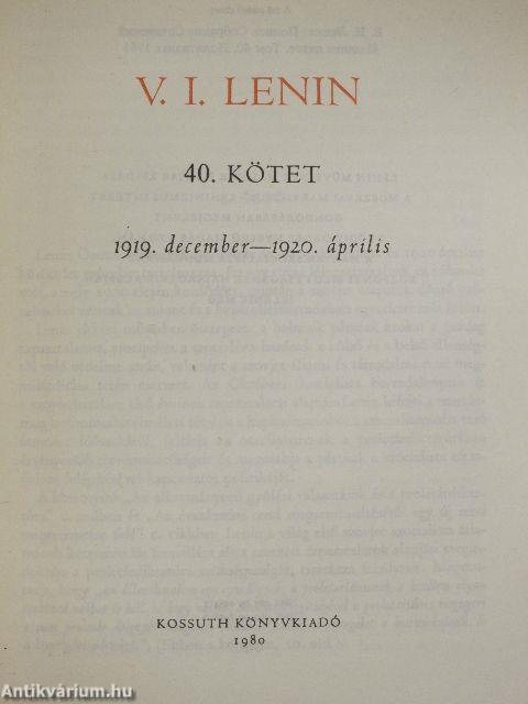 V. I. Lenin összes művei 40.