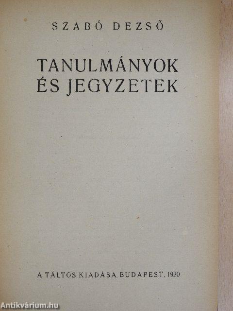 Tanulmányok és jegyzetek/Panasz