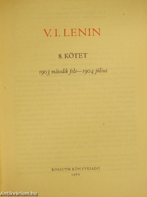 V. I. Lenin összes művei 8.