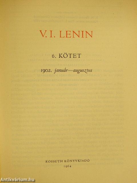 V. I. Lenin összes művei 6.