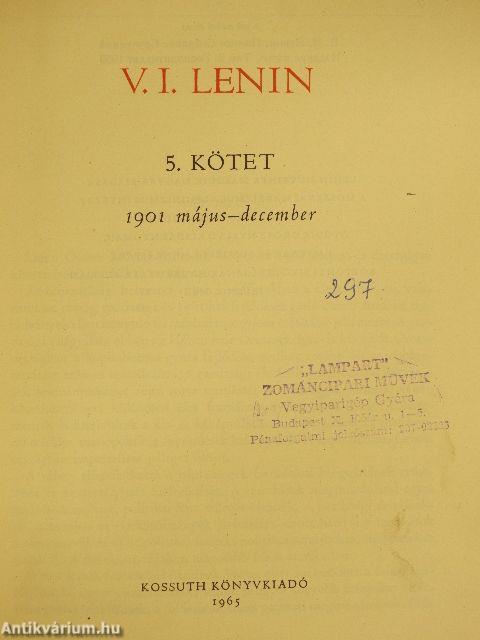 V. I. Lenin összes művei 5.