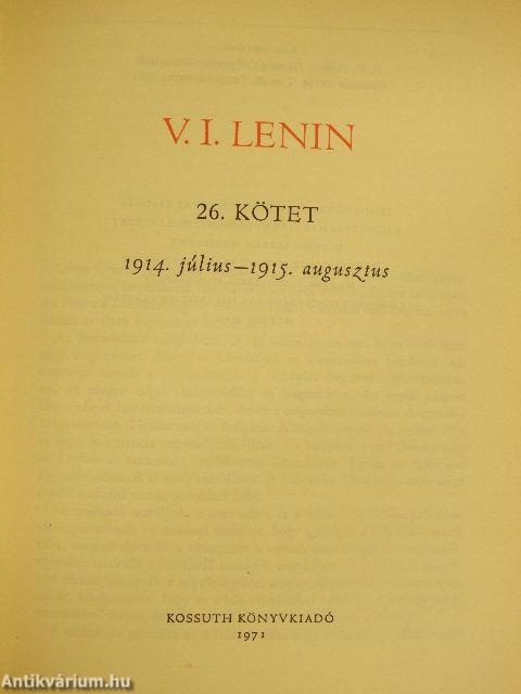 V. I. Lenin összes művei 26.