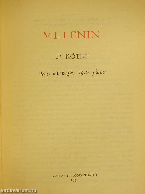 V. I. Lenin összes művei 27.