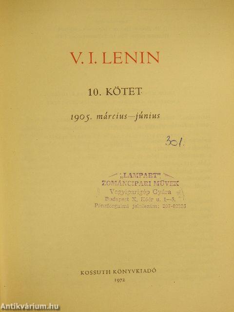 V. I. Lenin összes művei 10.