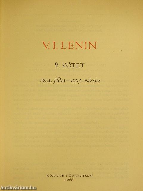 V. I. Lenin összes művei 9.