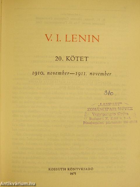 V. I. Lenin összes művei 20.