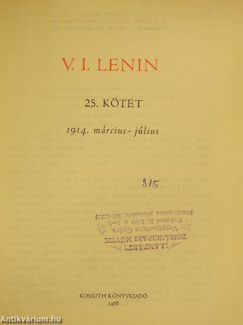 V. I. Lenin összes művei 25.