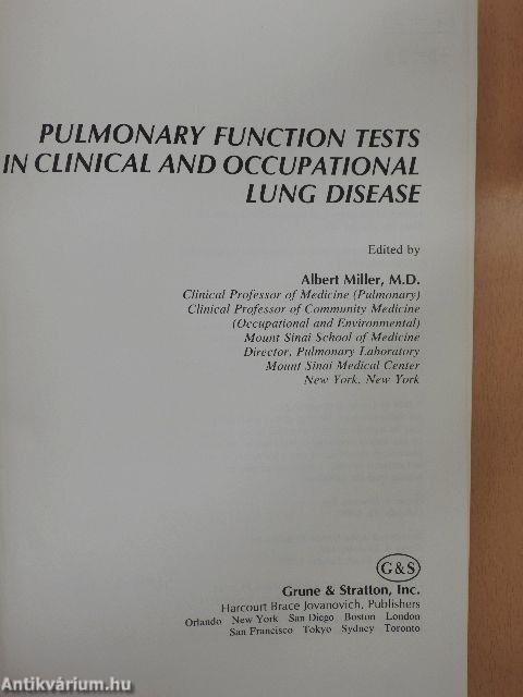 Pulmonary function tests in clinical and occupational lung disease