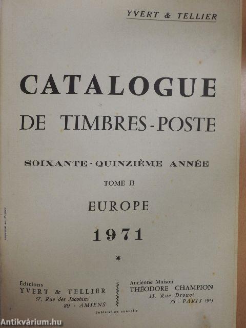 Catalogue de Timbres-Poste II/1971 - Europe