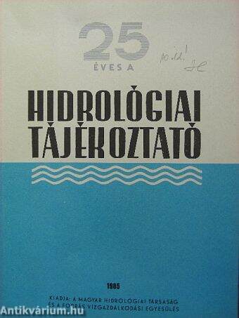 Hidrológiai Tájékoztató 1985.