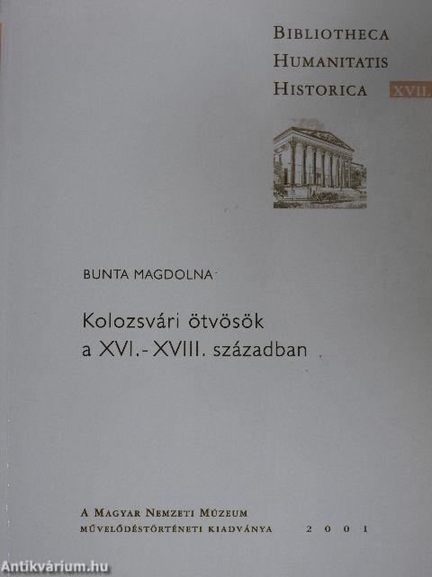 Kolozsvári ötvösök a XVI.-XVIII. században