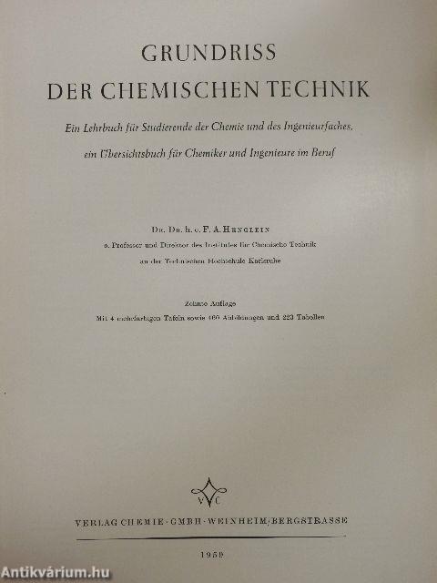 Grundriss der Chemischen Technik