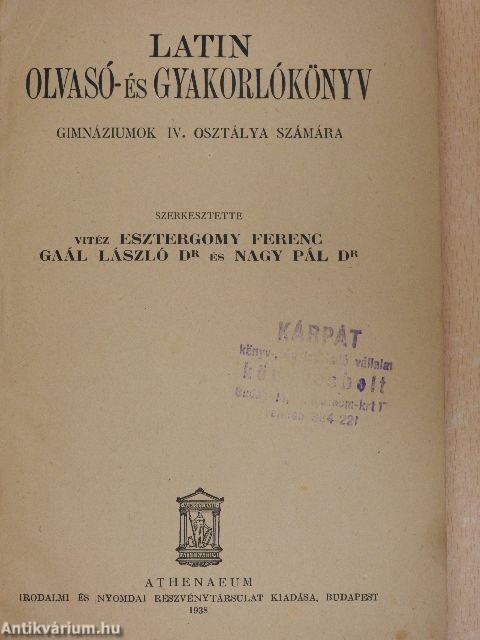 Latin olvasó- és gyakorlókönyv IV.