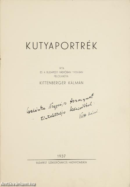 Kutyaportrék (dedikált példány)
