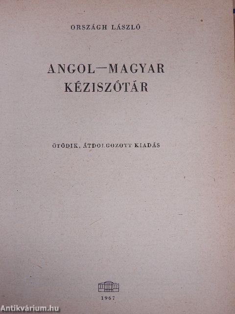 Angol-magyar kéziszótár