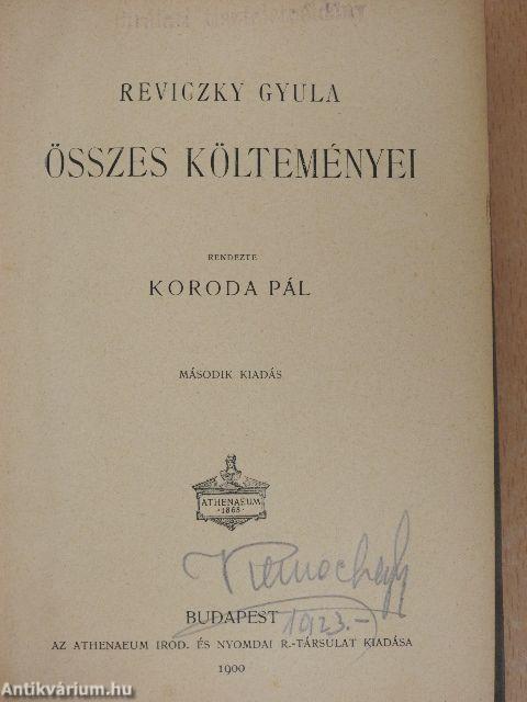 Reviczky Gyula összes költeményei