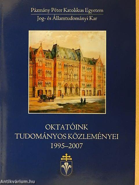 Oktatóink tudományos közleményei 1995-2007