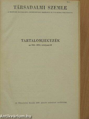 Társadalmi Szemle 1965. január-december I-II.