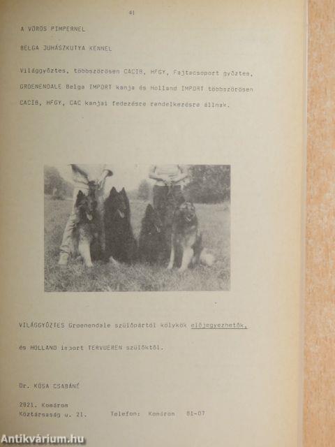 Nemzetközi F. C. I. CACIB-kutyakiállítás Budapest 1990. szeptember 29-30. I-II.