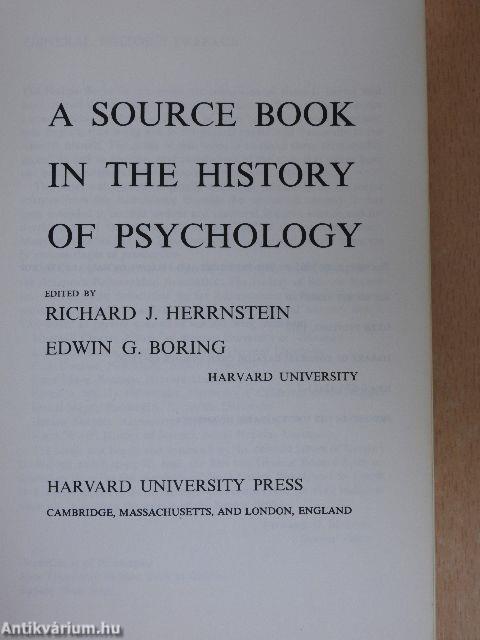 A Source Book in the History of Psychology