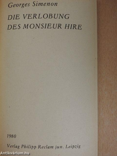 Die Verlobung des Monsieur Hire