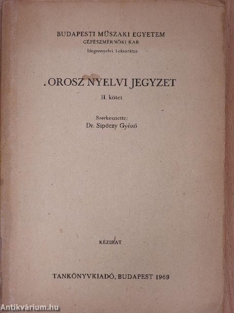 Orosz nyelvi jegyzet II.