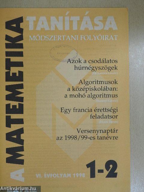 A matematika tanítása 1998/1-5.