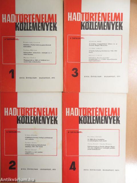 Hadtörténelmi Közlemények 1971/1-4.