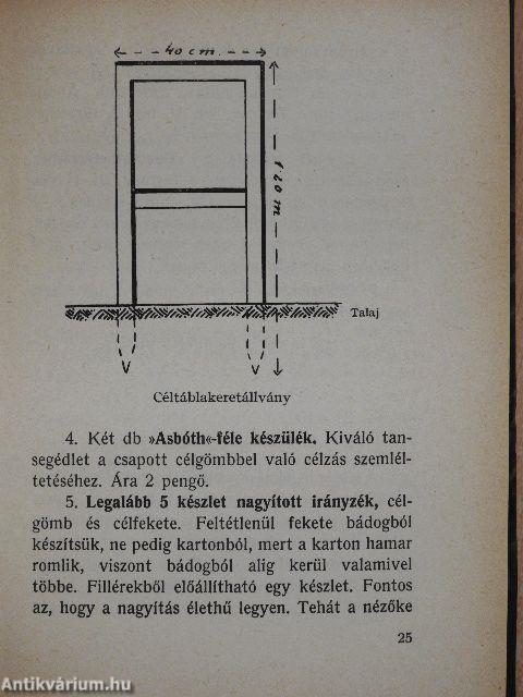 Támpontok a céllövészet gyakorlati oktatásához