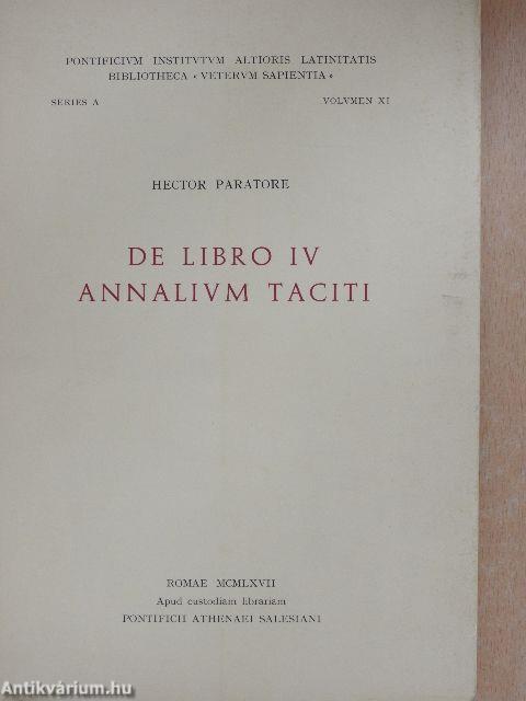 De Libro IV Annalium Taciti