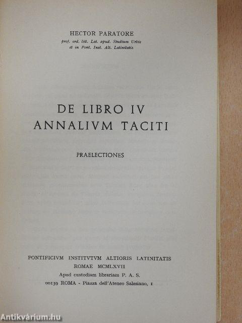 De Libro IV Annalium Taciti