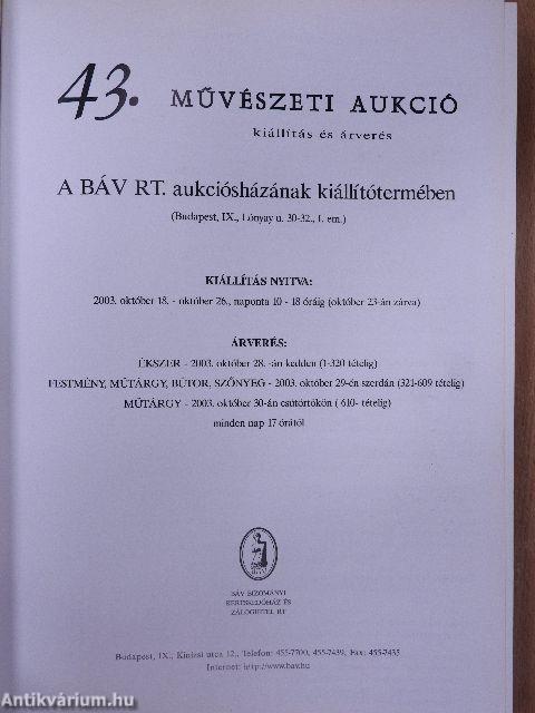 BÁV Rt. 43. művészeti aukció