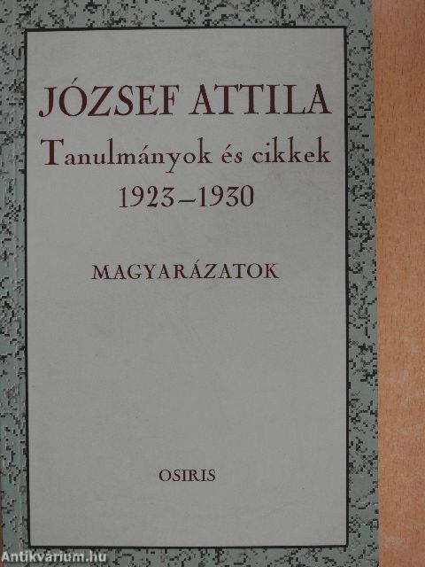 Tanulmányok és cikkek 1923-1930 - Magyarázatok