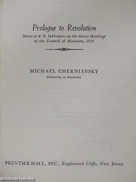 Prologue to Revolution