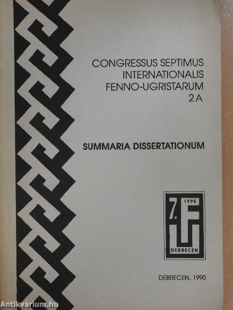 Congressus Septimus Internationalis Fenno-Ugristarum 2A