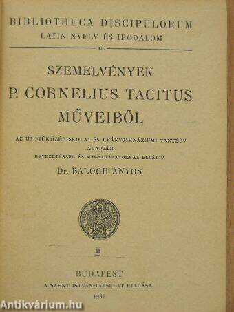 Szemelvények P. Cornelius Tacitus Műveiből