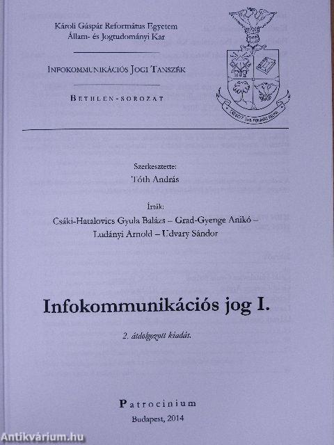 Infokommunikációs jog I.