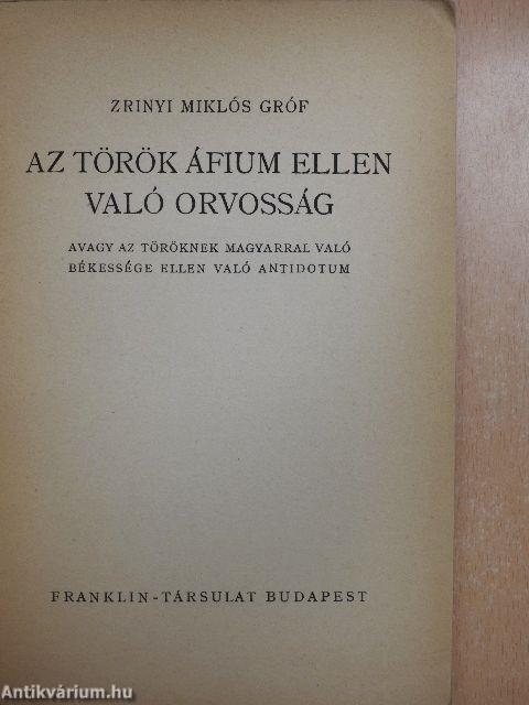 Az török áfium ellen való orvosság