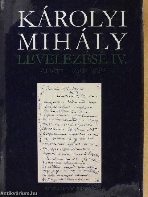 Károlyi Mihály levelezése IV.