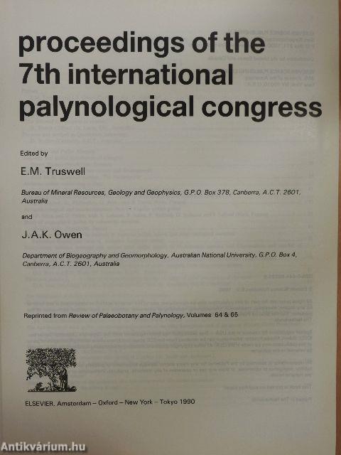 Proceedings of the 7th international palynological congress