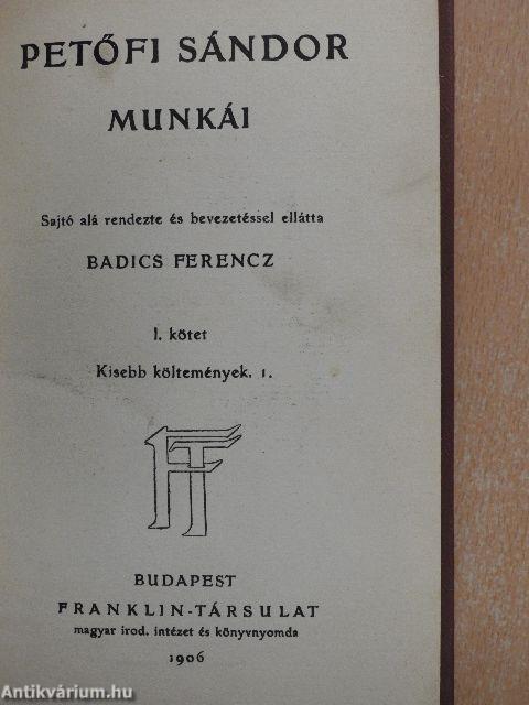 Petőfi Sándor munkái I.