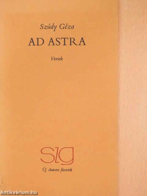 Ad astra (számozott, dedikált példány)