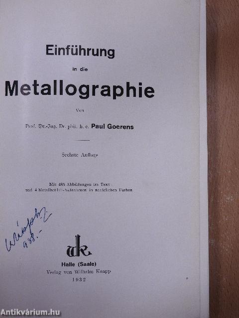 Einführung in die Metallographie