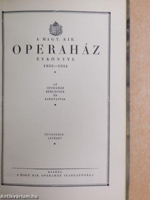 A Magy. Kir. Operaház évkönyve 1933-1934