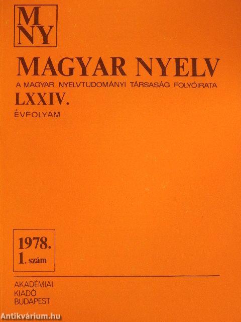 Magyar Nyelv 1978/1-4.