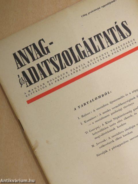 Anyag- és Adatszolgáltatás 1955. (nem teljes évfolyam)